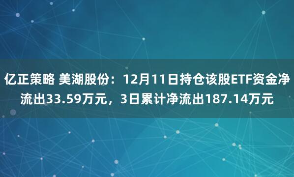 亿正策略 美湖股份：12月11日持仓该股ETF资金净流出33.59万元，3日累计净流出187.14万元